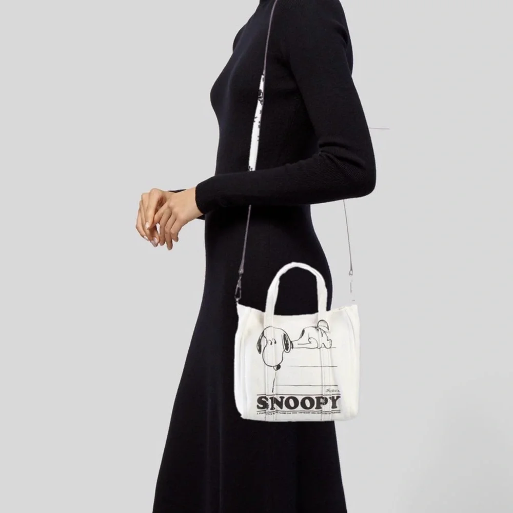MARC JACOBS x PEANUTS Snoopy Tote Bag Medium 2 Way Open Top Japan Exclusive - Picture 3 of 17